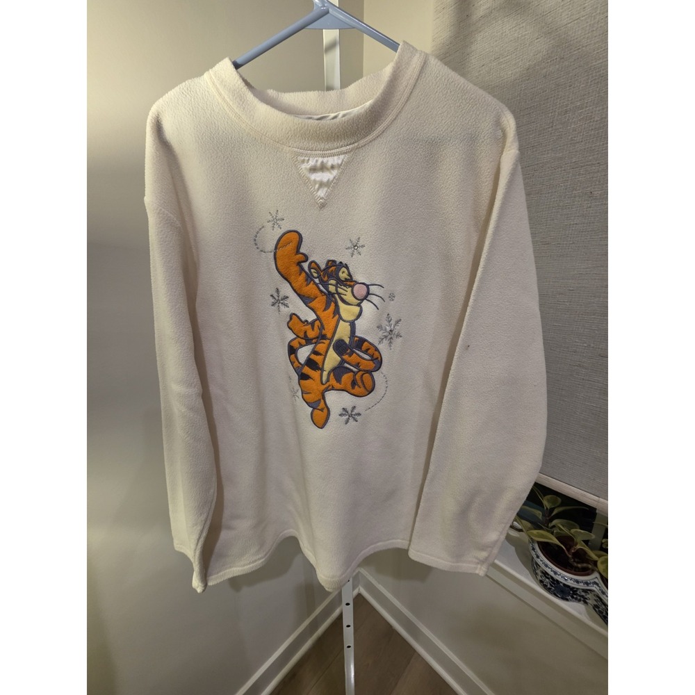 Vintage Disney Cream Tigger 90s Disney Store Sweatshirt Adult XL Fleece